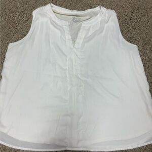 New York & Company White Sleeveless Blouse